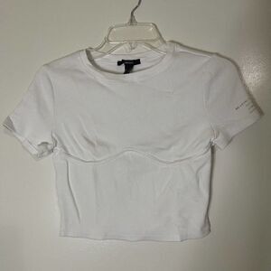 Forever 21 white crop top ribbed bustier tshirt size medium